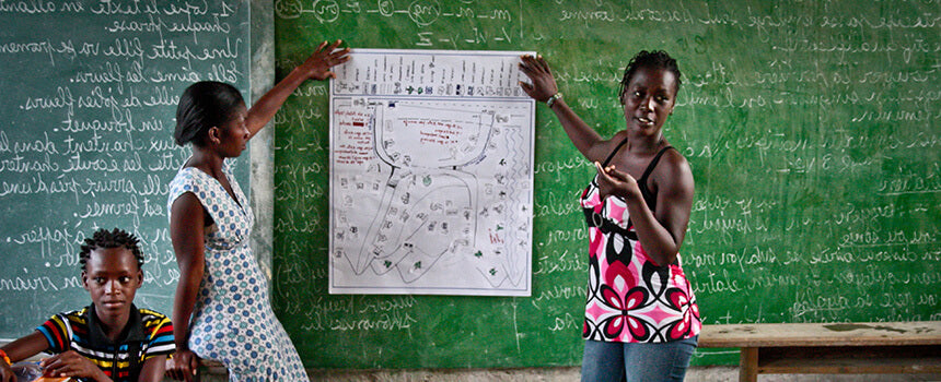 Schulmaterialien für ein Schulkind in Haiti