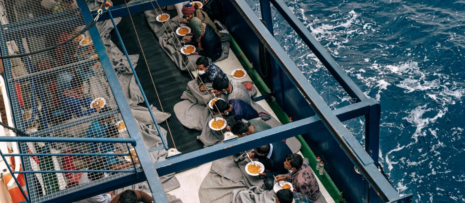 A meal for a person rescued at sea in the Mediterranean