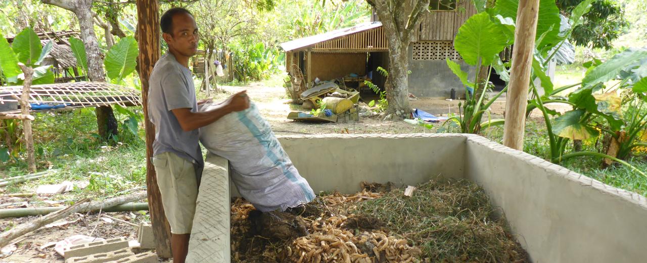 Eine Handvoll Kompostwürmer für eine Bauernfamilie in den Philippinen