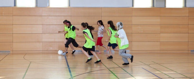 A football training session for a refugee girl in Berlin